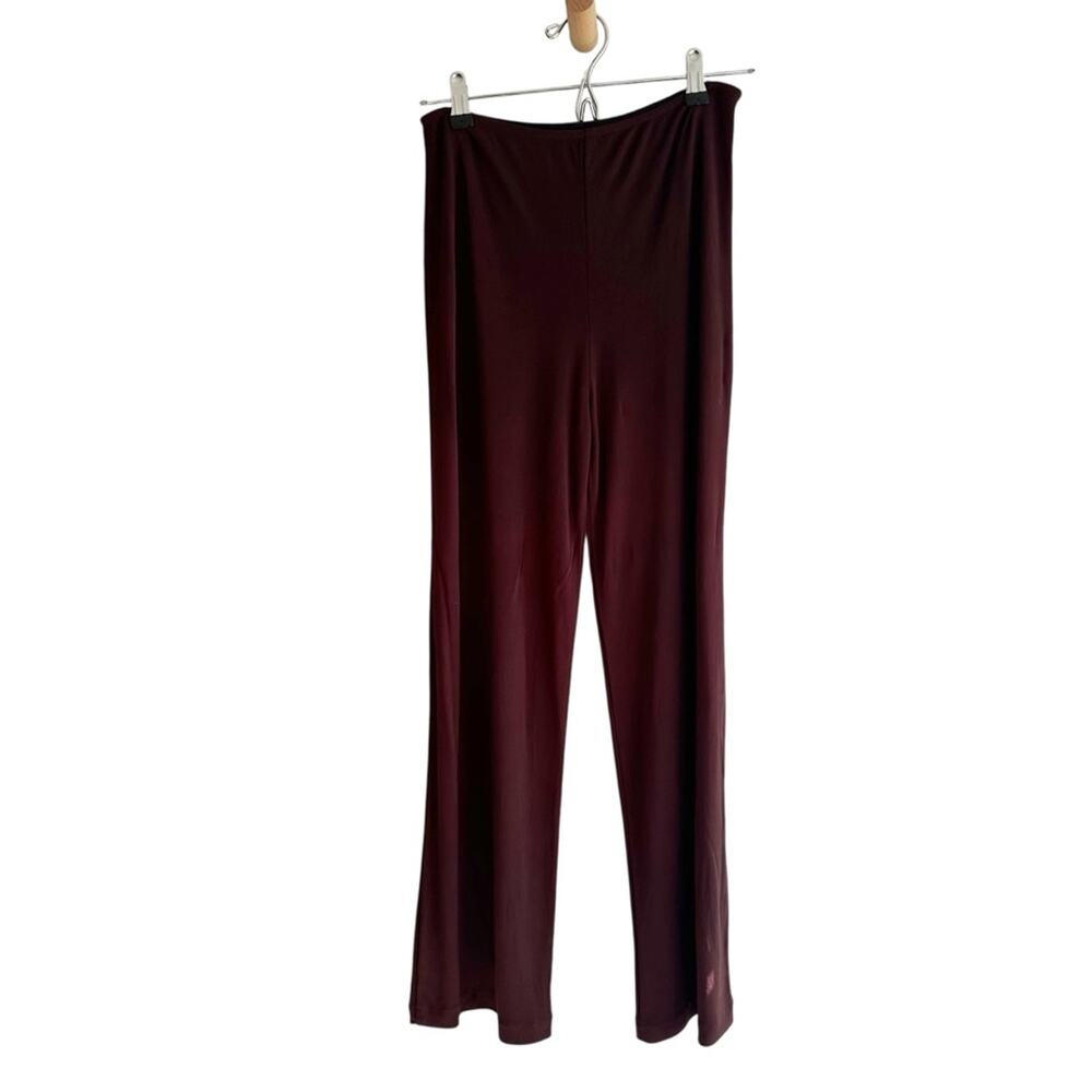 Betsey Johnson Y2K Vintage Brown Acetate Pants Side Zipper Flare Size Small